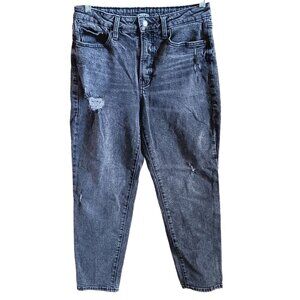 Old Navy Womens OG Straight Charcoal Jeans Size 8 30x28 Distress  Black